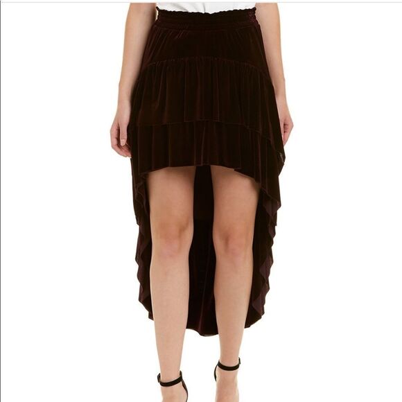 MISA Los Angeles Zana Mini Skirt In Plum - Picture 1 of 15